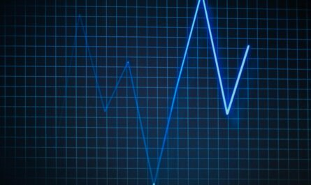 ECG graph on a grid background symbolizing heartbeat and medical data.